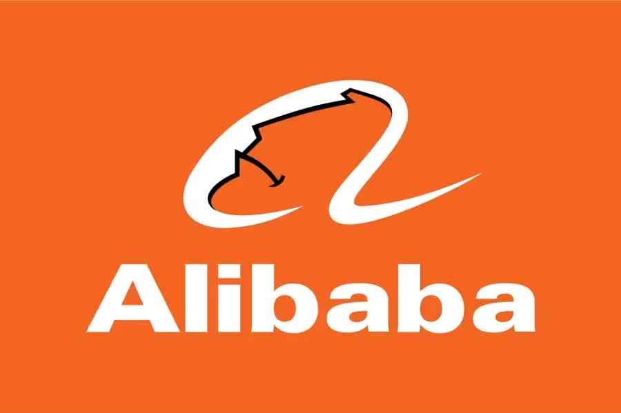 Alibaba official logo on orange background, representing a global wholesale platform