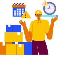 Illustration of a calendar and clock symbolizing long production lead times.