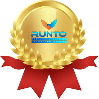 A gold award medal with a ribbon symbolizing excellence and achievement.
