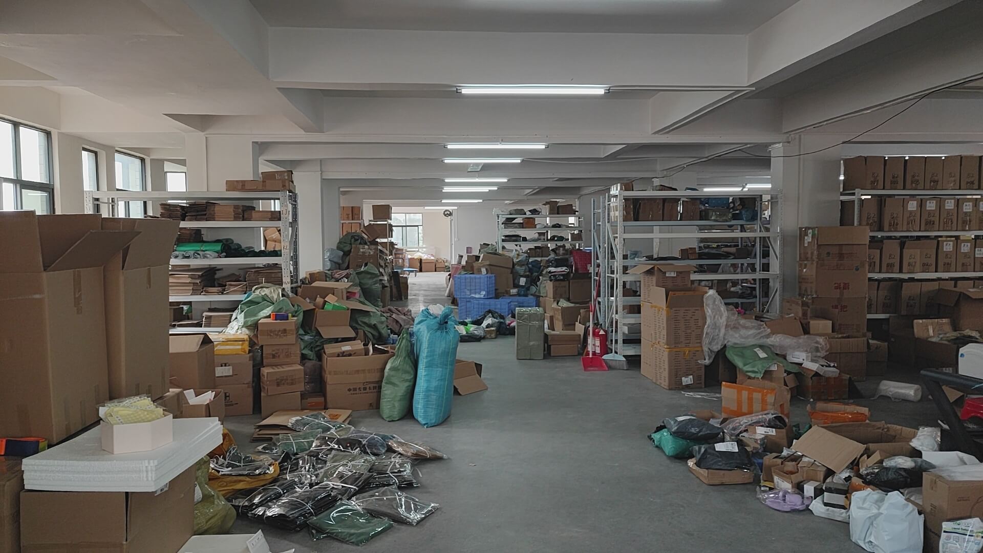 Runtoagent warehouse with organized product shelves and inventory.