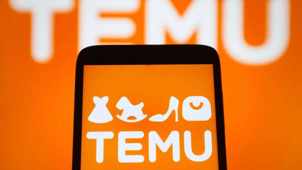 Mobile phone displaying Temu logo with shopping icons, symbolizing the growing need for optimized Yucan fulfillment service for Temu logistics and cross-border delivery.