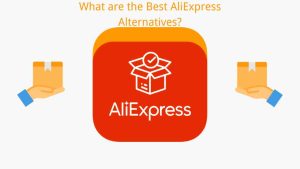 AliExpress logo in red with package icons on both sides and text asking for best AliExpress alternatives